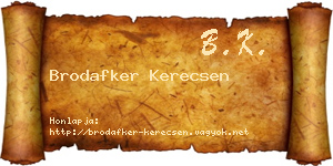Brodafker Kerecsen névjegykártya